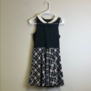 Lilt Black and White Plaid Kids Dress